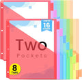 Sooez 16 Count Dividers with Pockets, 8 Tabs Binder Dividers by Sooez