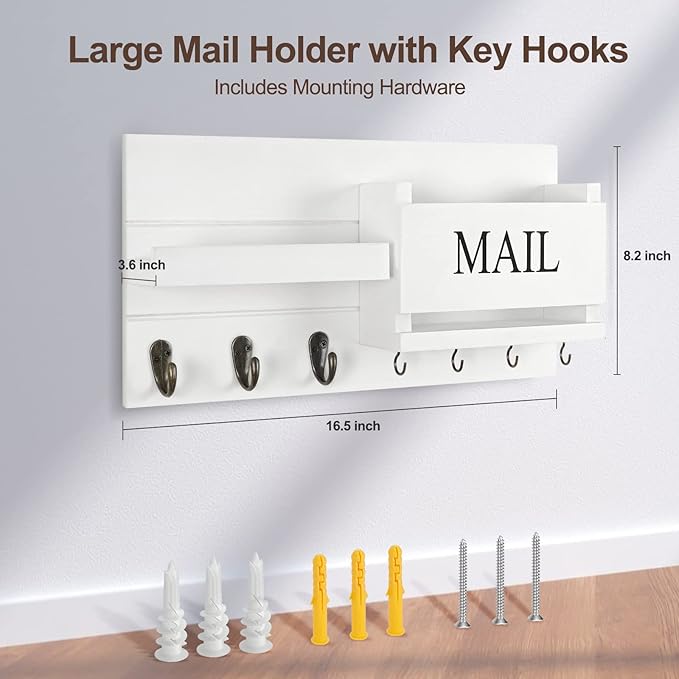 Lwenki Mail Organizer for Wall Mount – Key Holder - Image 8