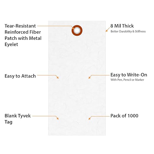 SmartSign 5.25 x 2.625 inch “White” Blank Tyvek Shipping Tags - Image 4