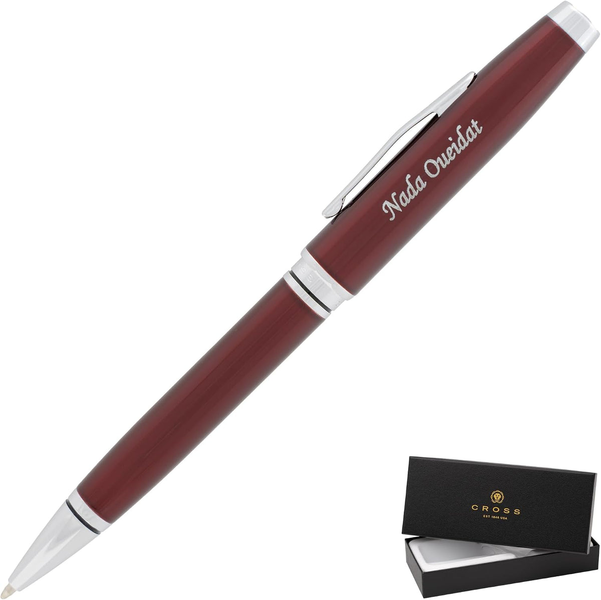 Cross Coventry Personalized Ballpoint Pen in Red Lacquer with Chrome Trim