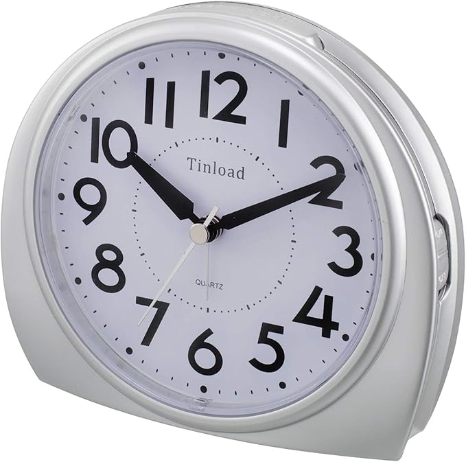 Tinload 5.5" Large Analog Alarm Clock Silent Non Ticking, Gentle Wake, Beep - Image 5