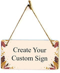 Signs ByLITA Autumn Leaves Personalized Hanging Wall or Door Sign | Custom by SignsByLITA