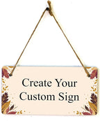 Signs ByLITA Autumn Leaves Personalized Hanging Wall or Door Sign | Custom by SignsByLITA