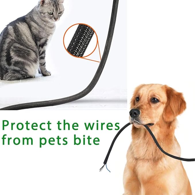 QCSIW 50ft - 1/2 Inch Heavy-Duty Braided Cable Sleeve, Split Wire Loom Tubing - Image 2