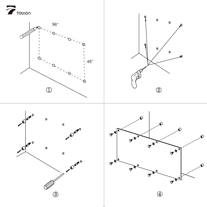 TOWON 8 x 4ft Whiteboard Huge, Glass Dry Erase Board Magnetic, 96 x 48 in - Image 5
