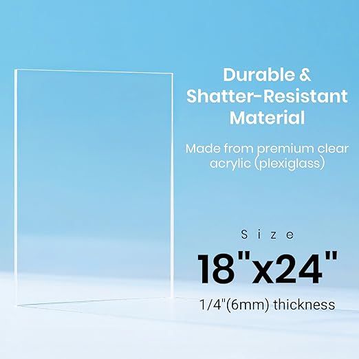 CALPALMY 18x24 Inch Clear Acrylic Sheet - Image 2