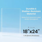 CALPALMY 18x24 Inch Clear Acrylic Sheet - Image 2