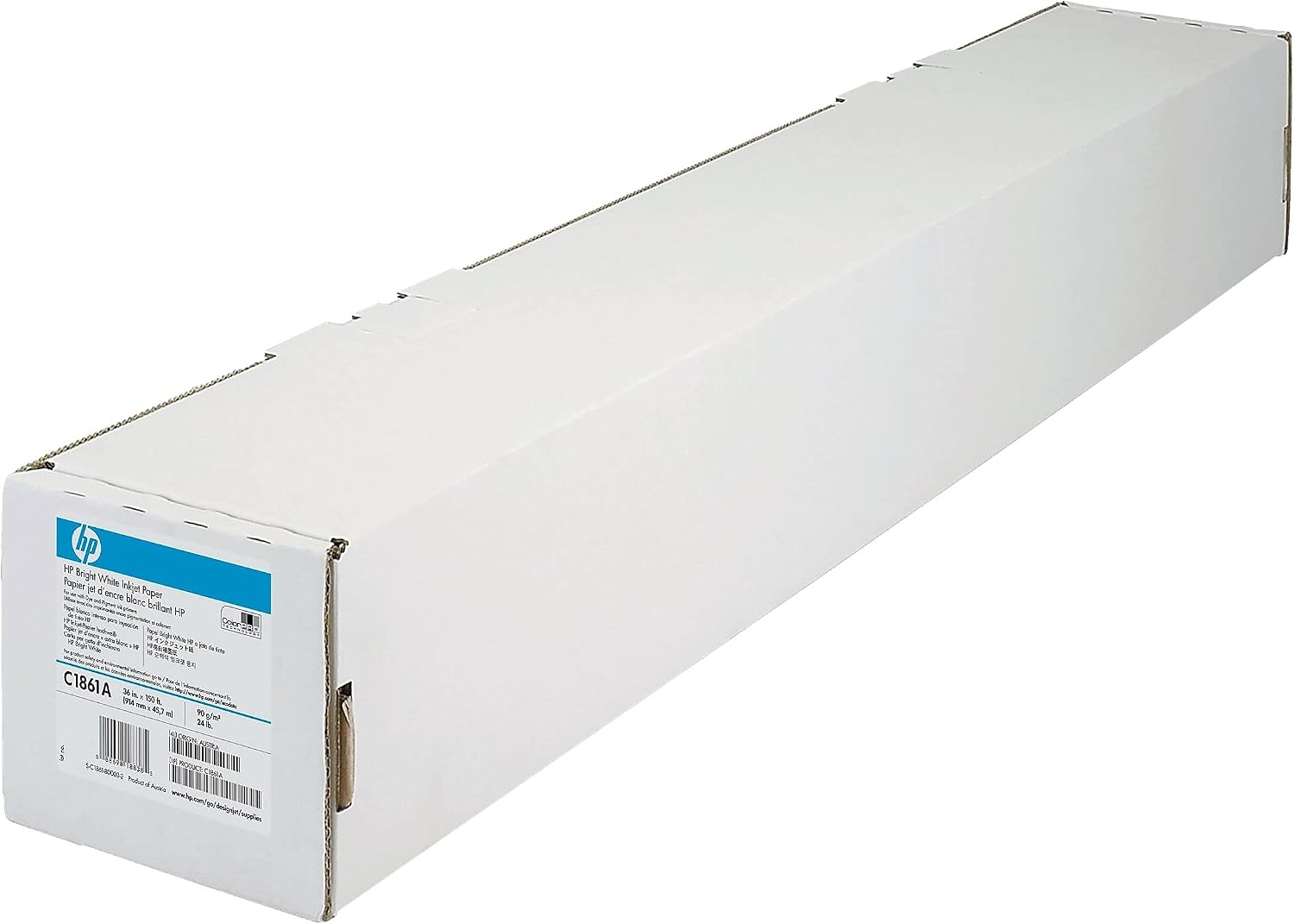 HP Bright White Inkjet Paper Roll, Matte, 36" x 150'