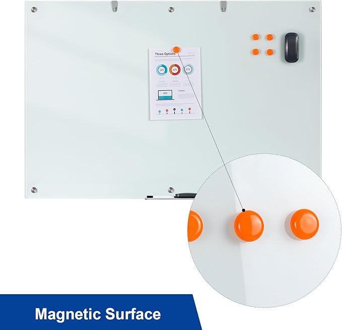 Large Glass Dry Erase Board, 72 x 48 Inches Magnetic Glass Whiteboard - Image 4