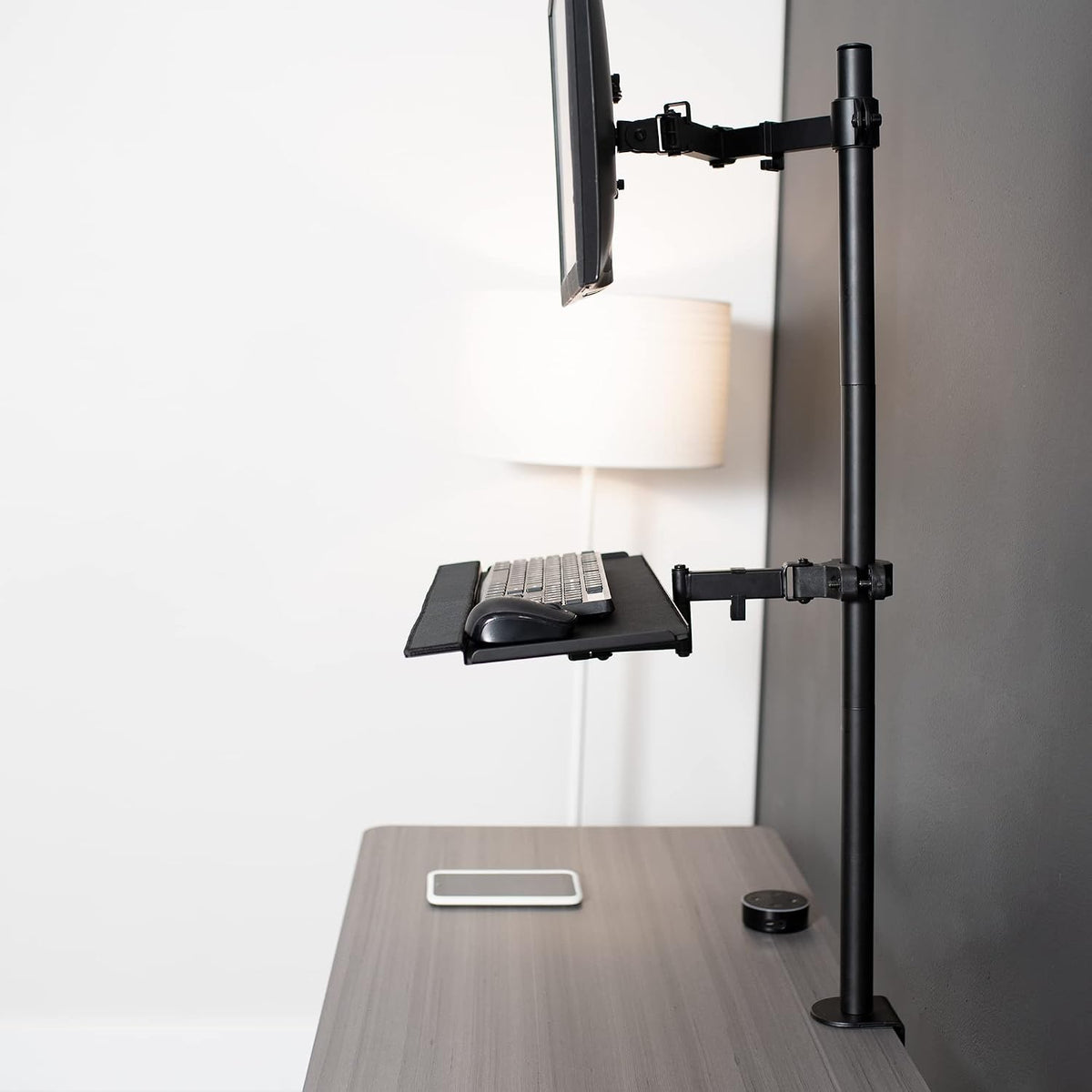 VIVO Black Pole Mounted 26 x 10 in Keyboard Tray, Mount-POLEKB