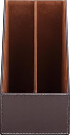 KINGFOM Wooden Leatherette Desktop File Folder Organizer and Document File - Image 4