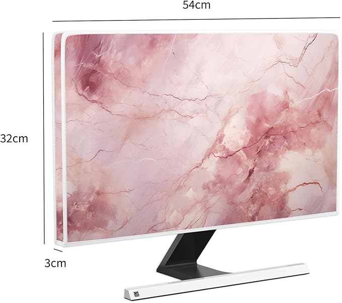 Baocicco Fashion Pink Marble Computer Monitor Dust Cover 22, 25 Inch Full Body - Image 5