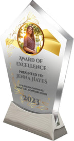 7 1/2" Personalized Glass Plaque for Awards and Trophies Custom Award for Employee of the Month, Retirement, Leadership and Appreciation Gift Awards (D7)