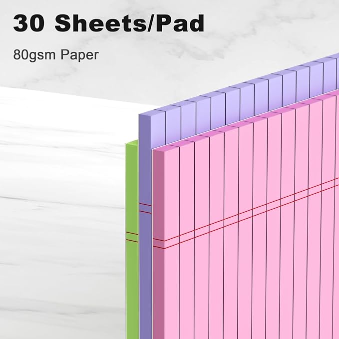 AILZFEI Colored Legal Pads 8.5 x 11 Note Pads 8.5 x 11 inch, Wide Ruled Clear - Image 3