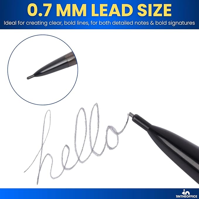 1InTheOffice Mechanical Pencils 0.7mm, HB Lead, Smoke Barrel 24 Pack - Image 3