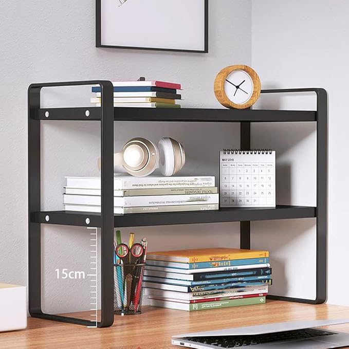 SIDIANBAN Desktop Organizer Shelf Office Storage Rack Computer Desk Bookshelf - Image 3