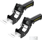 2 Pcs Rapid-Replace Packing Tape Dispenser Guns with Extra Blade, 2IN(50mm) Lightweight Ergonomic Industrial Handheld Heavy Duty Tape Cutter for Carton, Packaging and Box Sealing Black