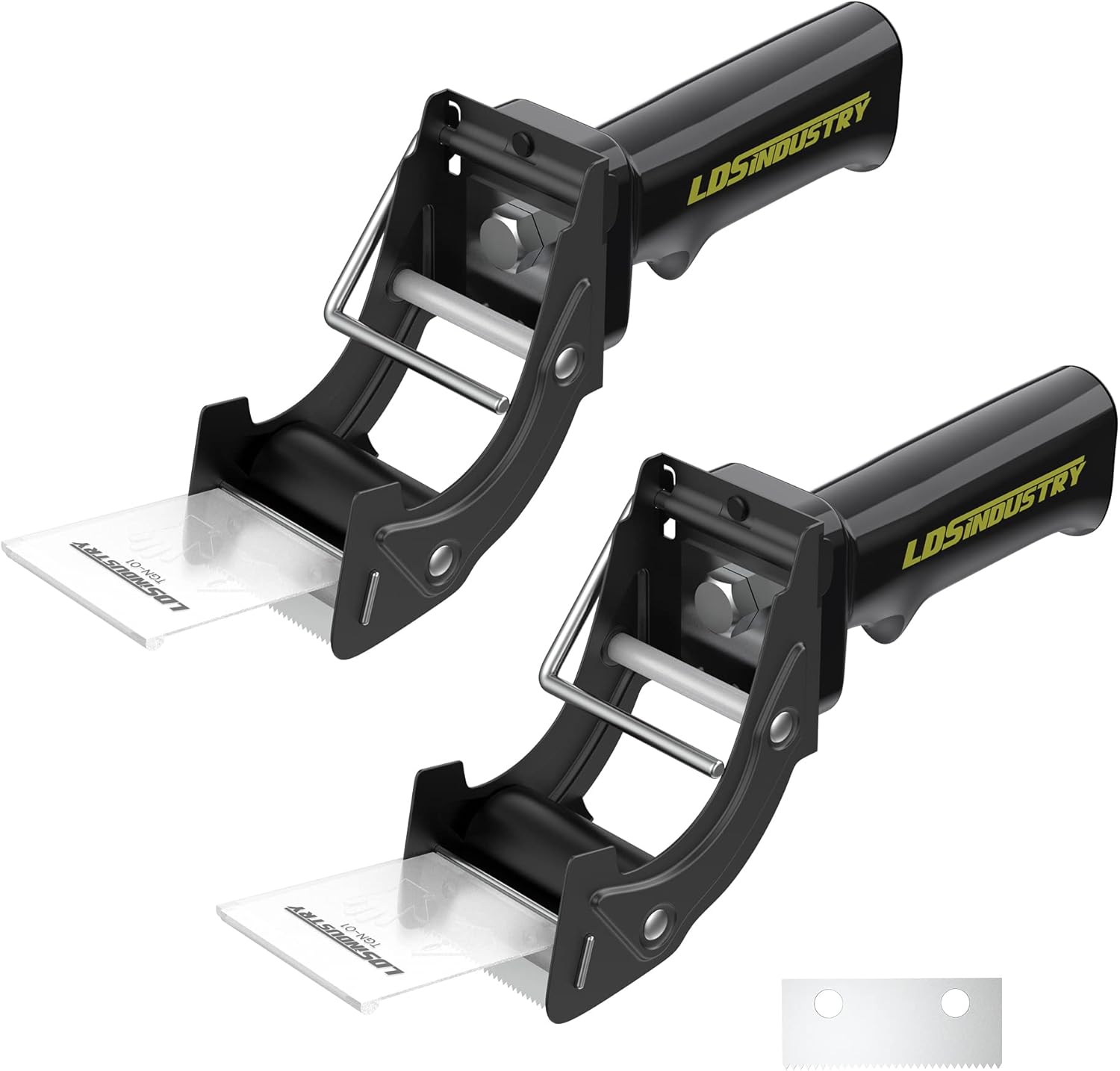 2 Pcs Rapid-Replace Packing Tape Dispenser Guns with Extra Blade, 2IN(50mm) Lightweight Ergonomic Industrial Handheld Heavy Duty Tape Cutter for Carton, Packaging and Box Sealing Black