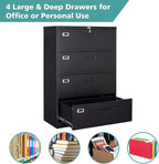 MIIIKO 4 Drawer Lateral File Cabinet - Image 6