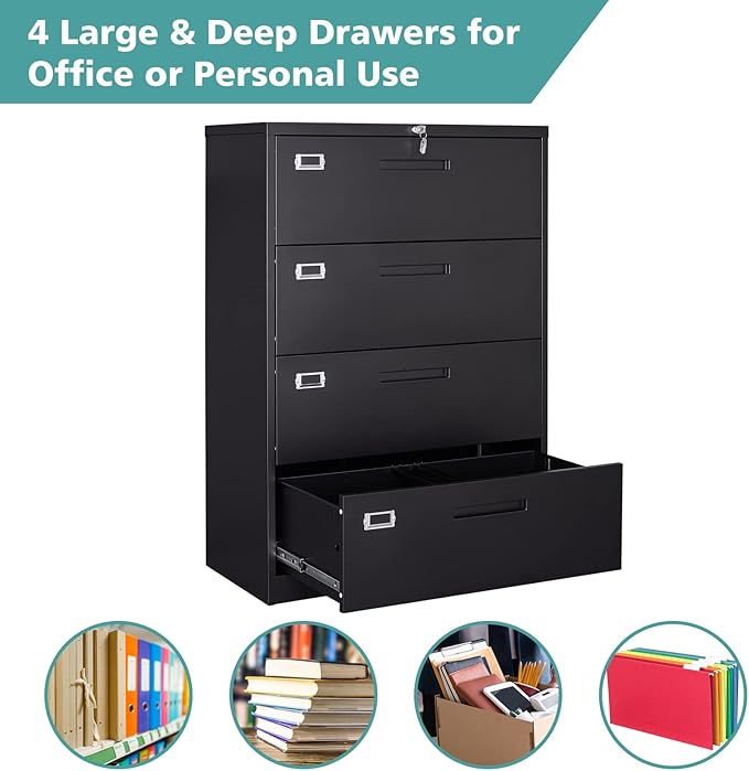MIIIKO 4 Drawer Lateral File Cabinet - Image 6