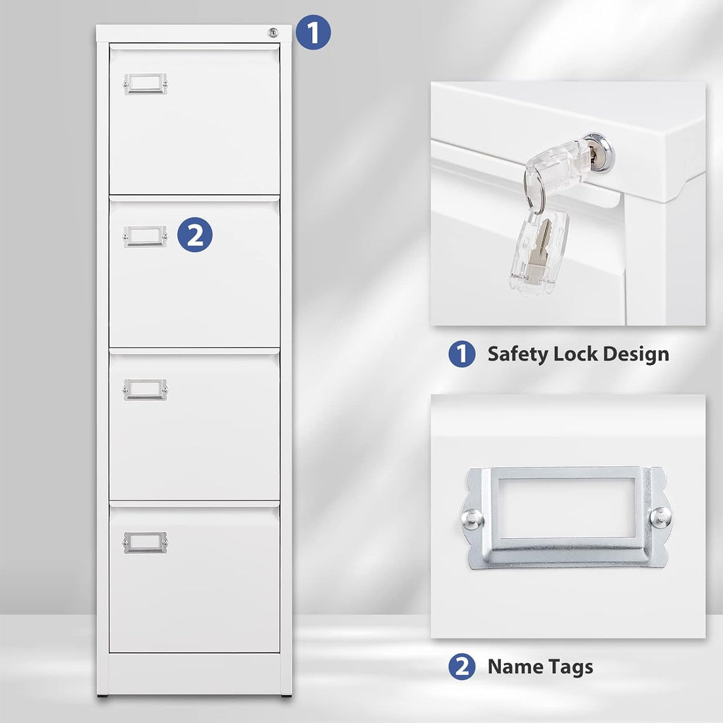 4 drawer file cabinet, filing cabinets for home on a desk or shelf