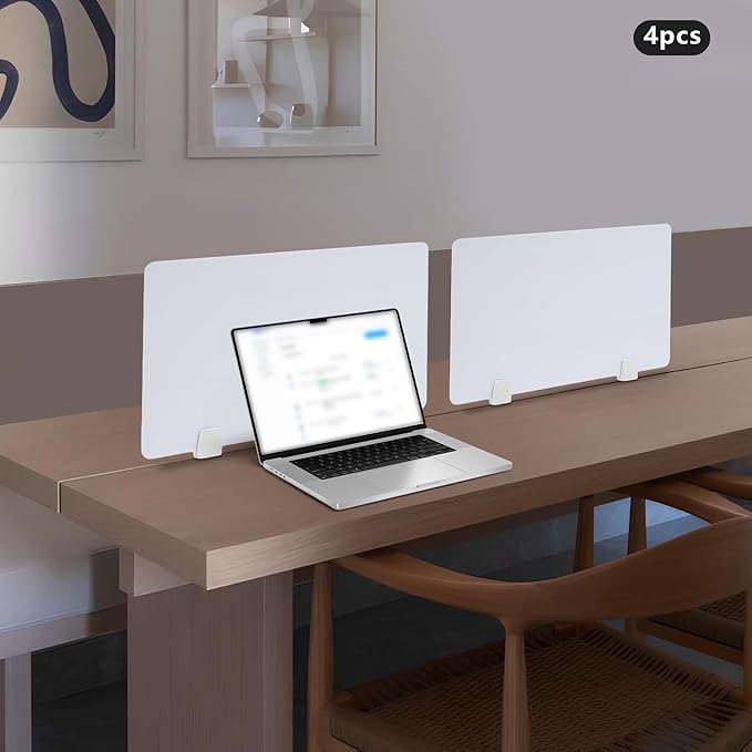 4 Pcs Desk Divider Privacy Panel, 23.6”L X15.8”W Frosted Acrylic Desk Privacy - Image 5
