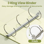 SUNEE 3 Ring Binder 3 Inch 1 Pack, Light Yellow - Image 3