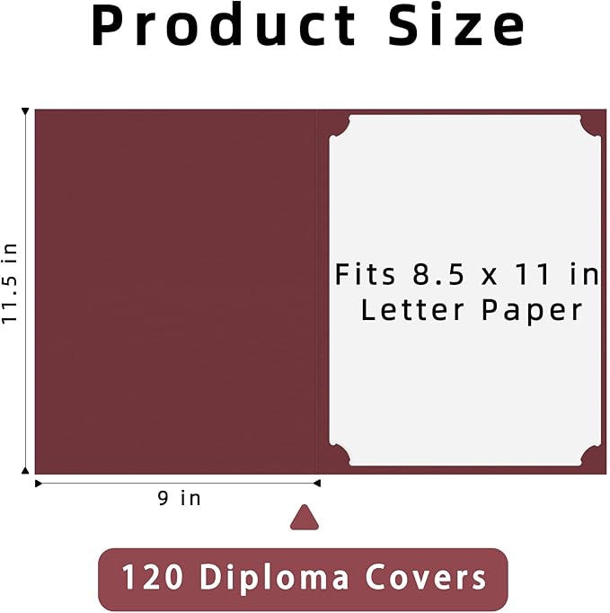 HAUTOCO 120 Packs Certificate Holders, Burgundy Diploma Holders, Document Award - Image 2