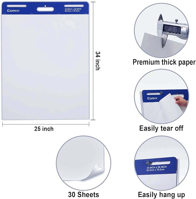 Comix Sticky Easel Pad, 25 x 30 Inches Flip Chart Paper - Image 2