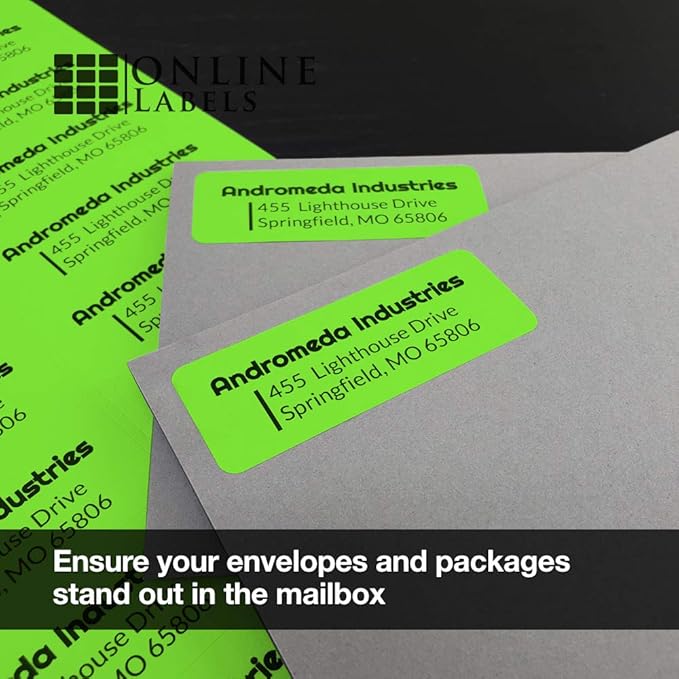 Neon Green Address Labels - Image 3