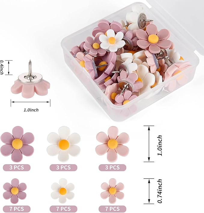 30pcs Decorative Flower Push Pins - Image 3