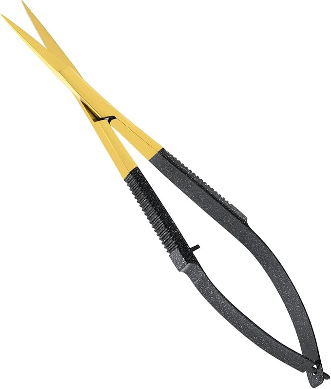 Cross Edge Spring Scissors 5 Inch straight Stainless-Steel Precision Eyebrow & - Image 2