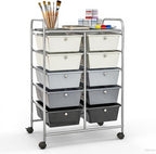GLACER 10 Drawer Rolling Cart, Storage Cart by GLACERGrowupinhappiness