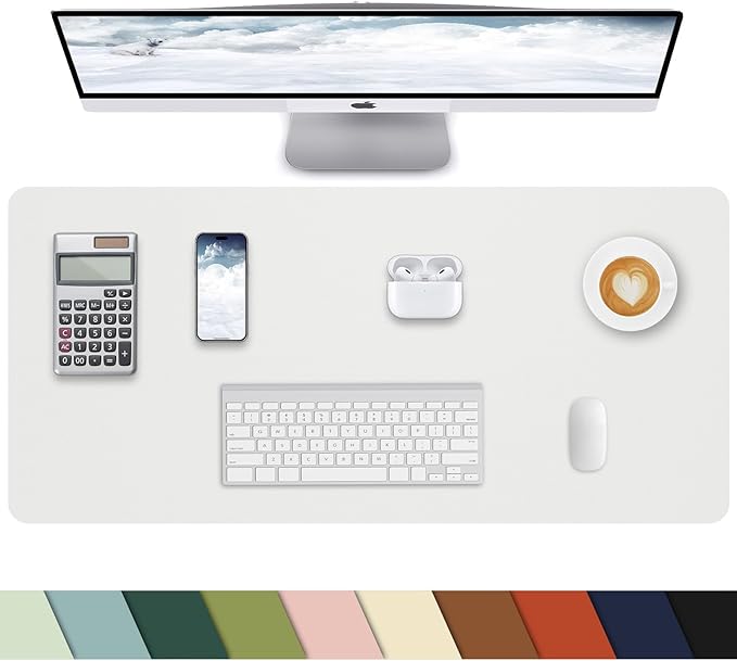 Pu Leather Desk Protector, Mouse Pad, Laptop Mat, Non-Slip Blotter, Waterproof by cebowa