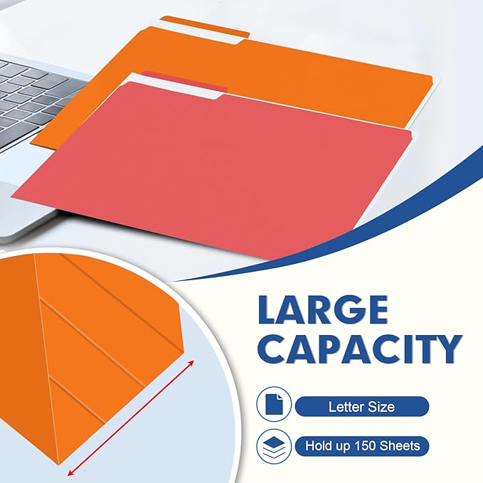 File Folder, PANDRI 270 Pack Colored File Folder, 1/3 Cut Tab, Letter Size - Image 5