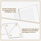 VFINE Acrylic Bookends 6 Pieces, Clear Book Ends for Shelves, Book Holders for Shelves, Transparent Book Dividers for Shelves, Stylish Book Stopper Organizer for Home Office Desktop Supplies
