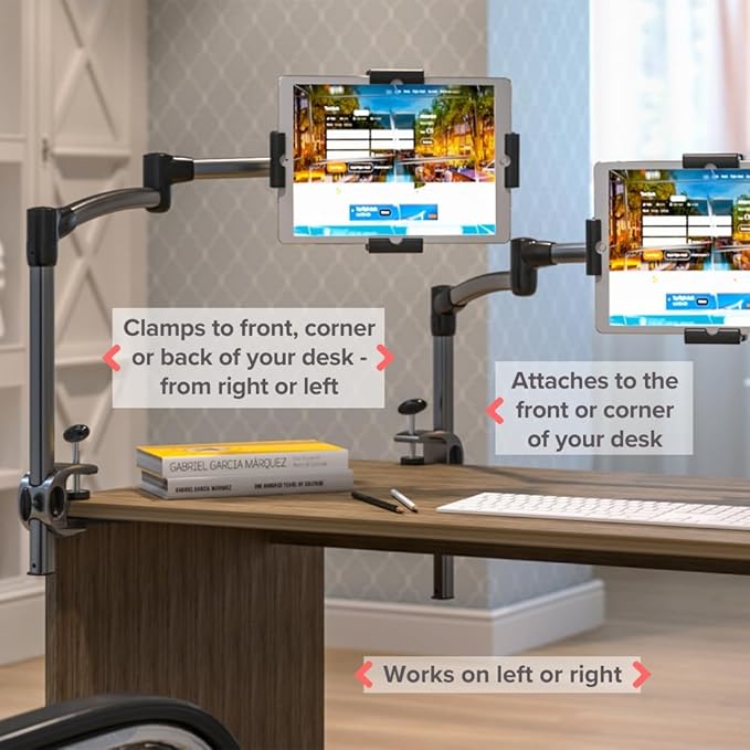 LEVO G2 Clamp on Tablet Holder for Desk: iPad Holder Stand, Kindle Holder - Image 4