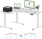 FLEXISPOT 63 x 47 Inch 3-Leg L Shaped Standing Desk, Electric Height Adjustable by FlexiSpot