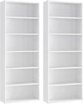 VASAGLE Set of 2 Bookshelves, 23.6 Inches Wide, 6-Tier Open Bookcases by VASAGLEbySONGMICSHOME