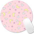 IMAYONDIA Pink Kawaii Round Mouse Pad, Cute Moon Bunny Small Mouse by IMAYONDIA