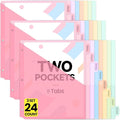 Sooez 24 Count Dividers with 2 Pockets, 8 Tabs Binder Dividers by Sooez