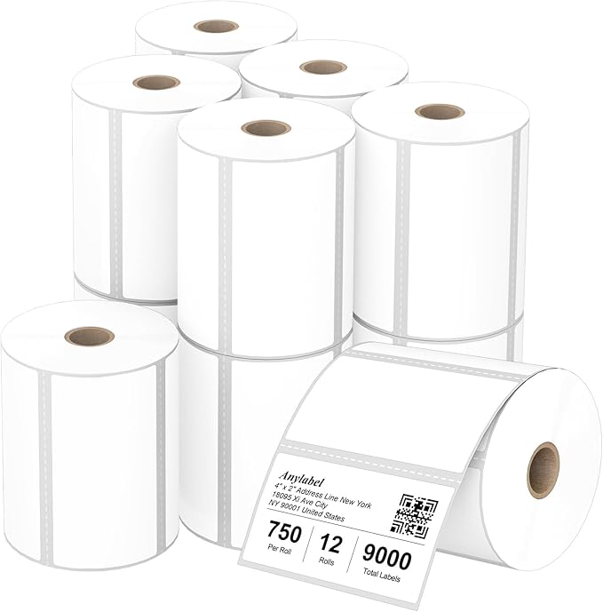 Compatible 4" x 2" Direct Thermal Labels Replacement by Anylabel