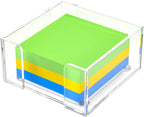 Sticky Note Holder, Clear Acrylic Notepad Holder for 3" x 3" Sticky Note Storage,Acrylic Sticky Note Dispenser for Classroom and Office Desk Organizer
