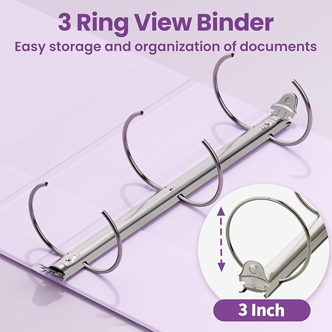 SUNEE 3 Ring Binder 3 Inch 1 Pack - Image 3