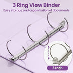SUNEE 3 Ring Binder 3 Inch 1 Pack - Image 3