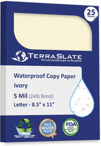 TerraSlate Waterproof Paper, Rip-Proof Colored Paper, 25 Sheets, 5 Mil by TerraSlate
