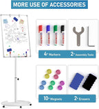 Nicpro Mobile Whiteboard 36"x 24" Magnetic Dry Erase Board, Height Adjustable - Image 8