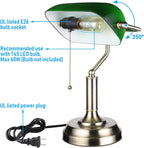 torchstar green glass bankers desk lamp with pull, package contents