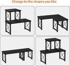 Honiter Desk Shelf Desktop Organizer 2 Tier Wood Small Bookshelf, Rustic Brown - Image 8