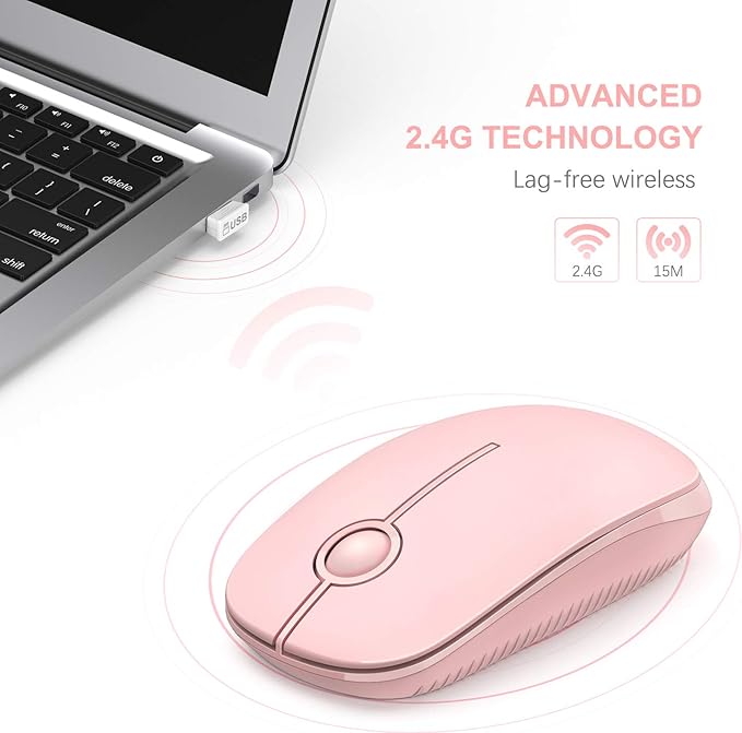 VssoPlor Wireless Mouse, 2.4G Slim Portable Computer Laptop Mouse - Image 4